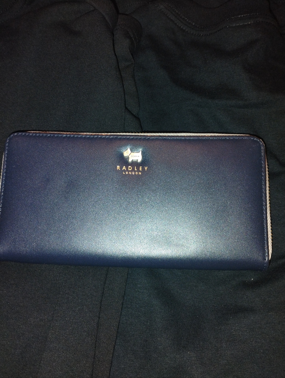 RADLEY LONDON Navy Zip-Around Leather Wallet with Gold Logo - Picture 5 of 5